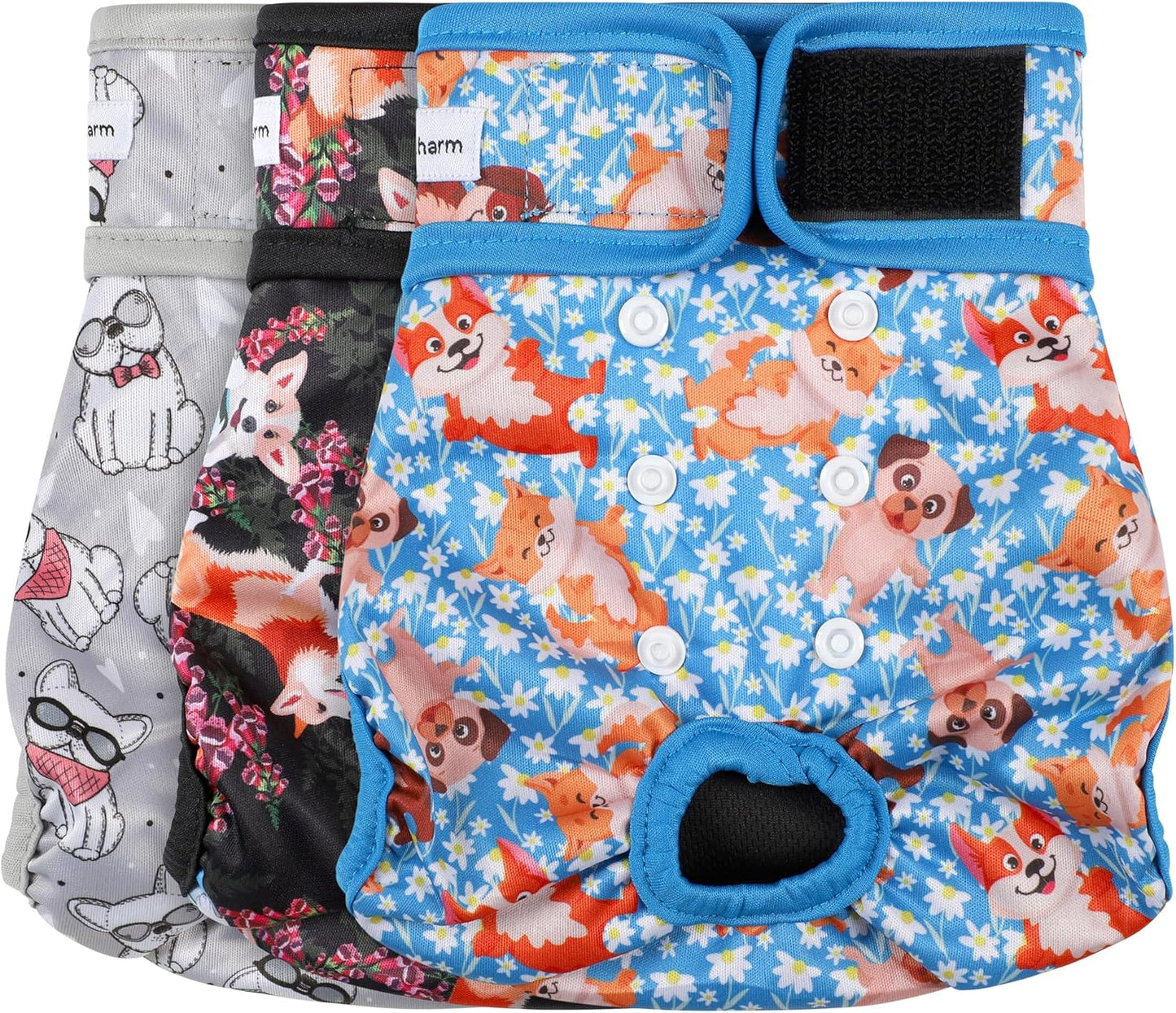 Reusable Female Dog Diaper, Highly Absorbent Doggie Diapers for Female Dogs, Dog Diapers Large