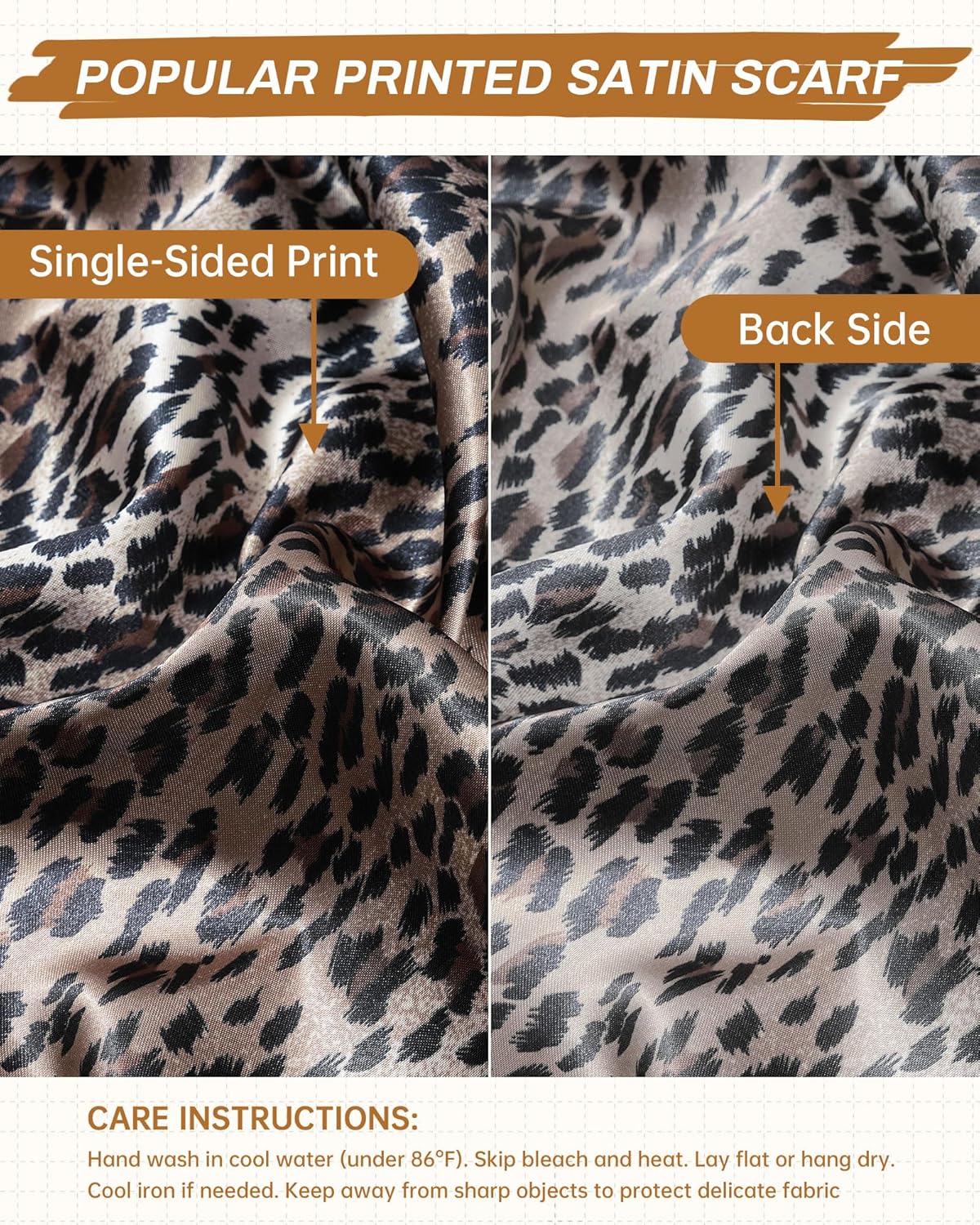 Mesovor 35” Square Head Scarf for Women, 3 Pack Like Silk Satin Headscarf Hair Neck Scarf Top Bandanas for Sleeping