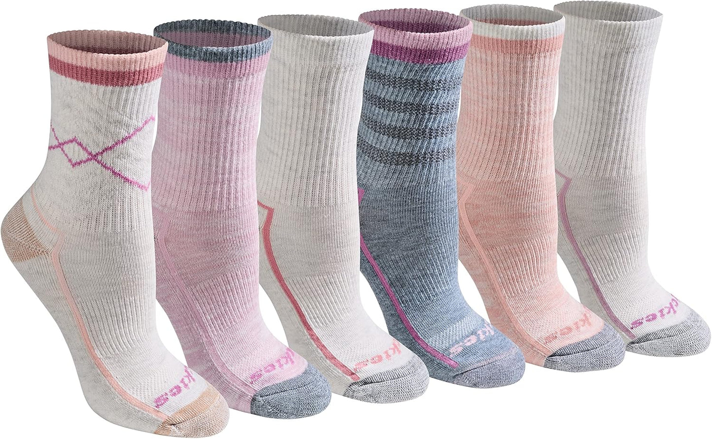 Dickies Women's Dri-Tech Advanced Moisture Wicking Mid-Crew Socks, Available in M-L (6, 12 Pairs)