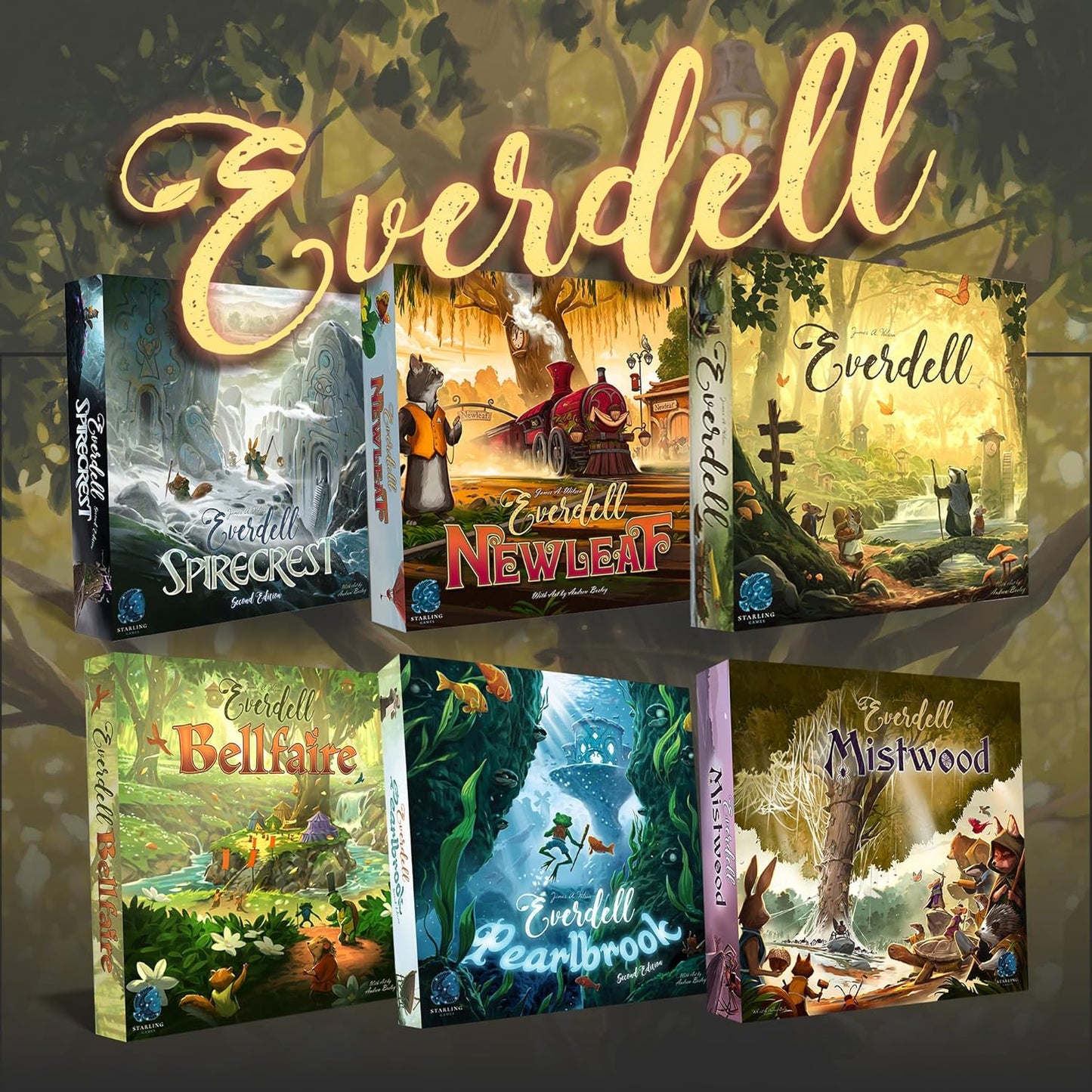 Everdell Board Game – Strategic Worker Placement & Tableau Building Game for Adults & Teens, 1–4 Players, Age 14+, Award-Winning Tabletop Fantasy Game