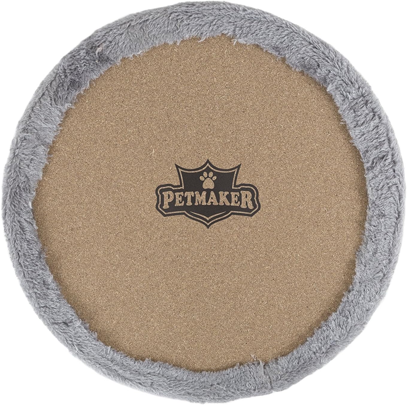 20.5-Inch Cat Condo - 2 Story Cat House with Sisal Scratch Pad, Barrel Shaped Pet House Covered in Soft Fabric by PETMAKER (Gray)