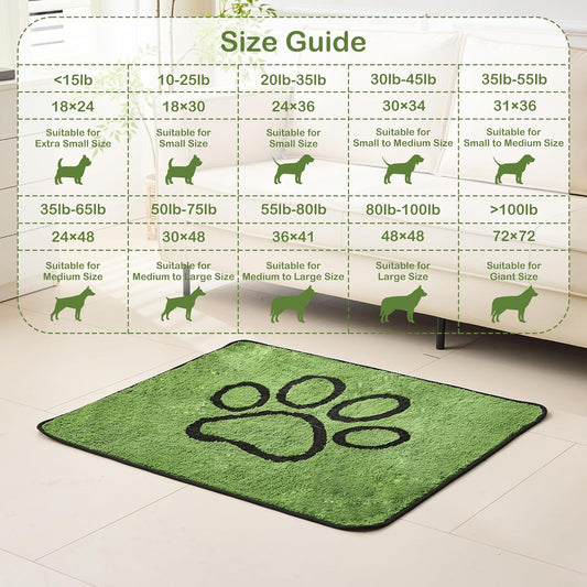 Qeils Reusable Dog Pee Pads, 2 Pack Super Absorbent & Leakproof Washable Puppy Pads with Soft Green Top Layer, for Potty Training, Crates, Couch, Car Seats & Pet Beds, 18"x24"