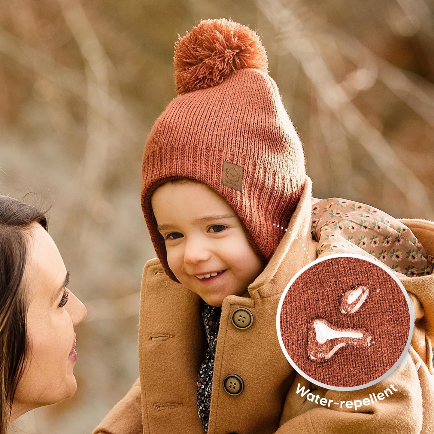 Baby Beanie Winter Hat 6-36 Months - Cute Pom Winter Baby Hats with Earflaps, Soft & Stretchy Knit Toddler Beanies for Infant, Newborn 6-36 Months Boys, Girls, Cozy, Warm Fall Essentials (Tea Rose, M)