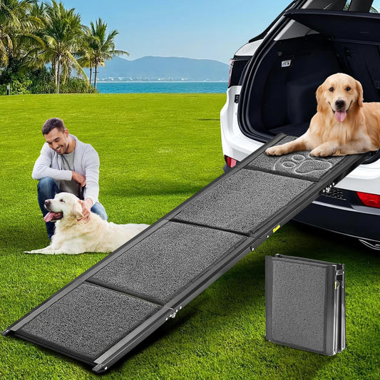 Dog Ramp for Large Dogs, Extra Long 71" & 17.3" Wide Folding Dog Ramp for High SUV & Truck, Portable Non-Slip Pet Ramp for Car, Supports 250 lbs