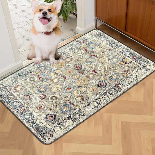 Washable Pee Pad for Dogs, 32" x 24" Reusable Puppy Pads Waterproof Dog Rugs, Super Absorbent, Leakproof, Dog Crate Pad, Playpen Mat, Whelping Pads, Vintage