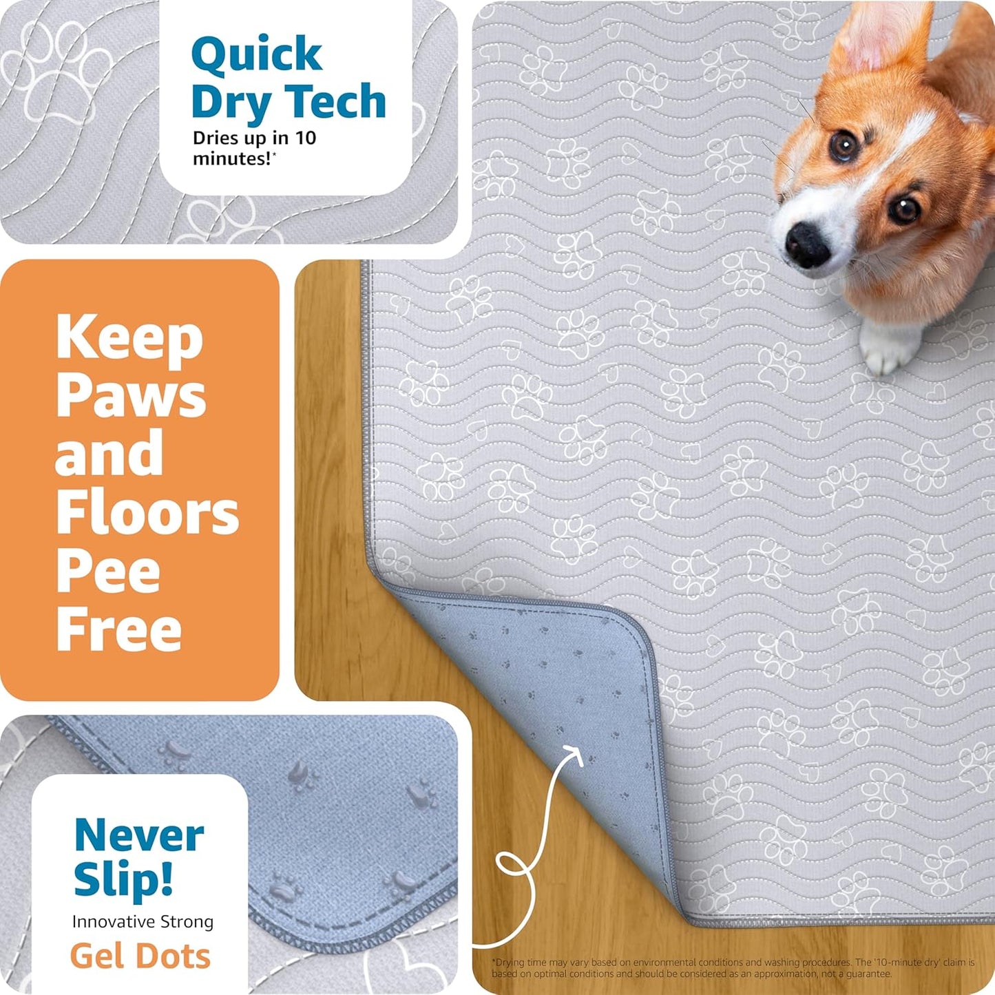 IMPROVIA® Extra-Large Waterproof Dog Mat – Jumbo Washable Playpen Floor Protector, Non-Slip Pet Pad, Heavy-Duty 72”x72”