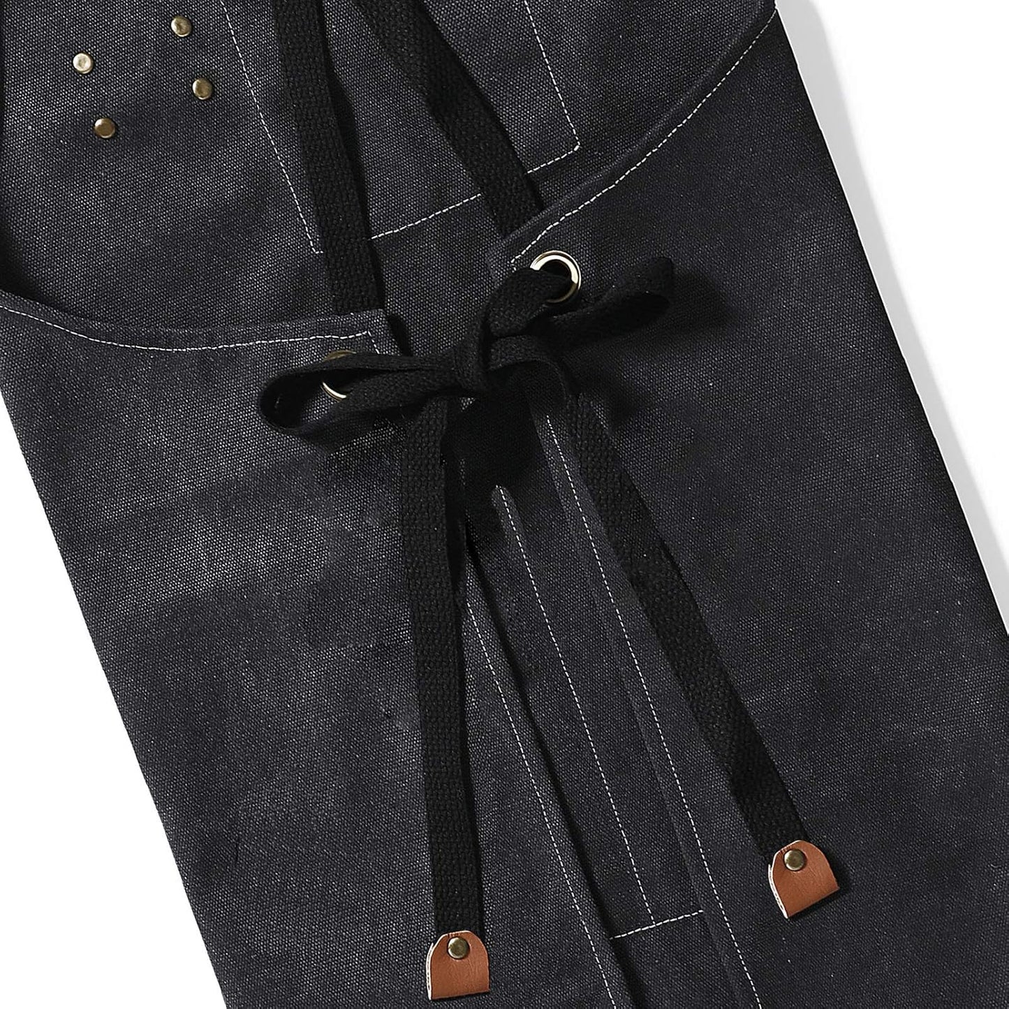 AFUN Chef Aprons for Men Women with Oversized Pockets, 16-Ounce Cotton Canvas Cross Back Heavy Duty Work Apron (Black)