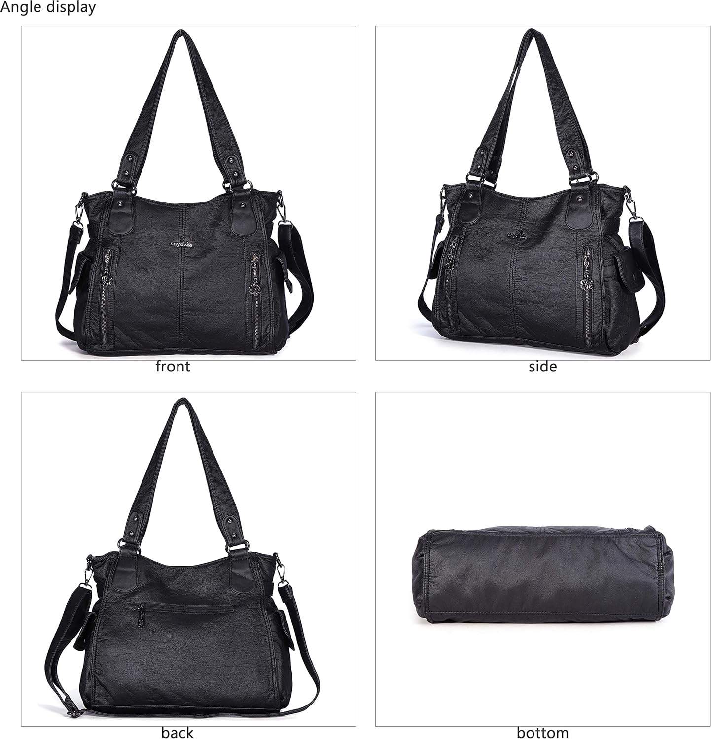 Angel Kiss Handbags for Womens Top-Handle Hobo Purse Roomy Casual Shoulder Bags PU Tote Satchel Purse for Women