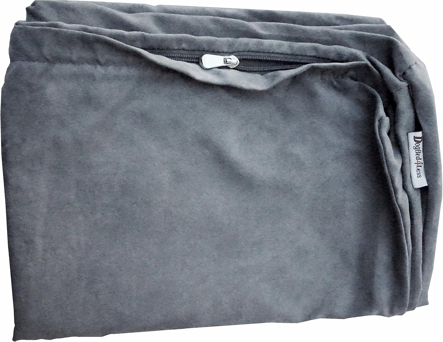 Dogbed4less 41X27X4 Inches Large Size : Suede Fabric External Replacement Cover in Gray Color with Zipper Liner for Dog Pet Bed Pillow or pad - Replacement Cover only