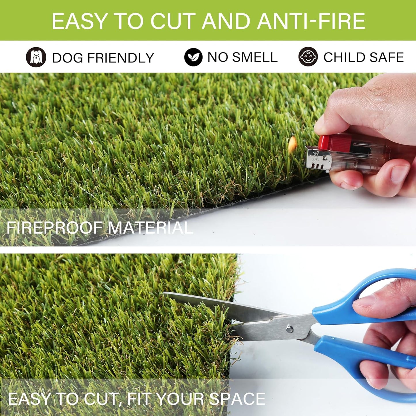 SUNTURF Dog Grass Pads 4 x 6 FT, 0.8 Inch High Pile Artificial Grass Pads for Dogs Potty, Fake Grass Rug Indoor Outdoor Lawn Landscape for Garden Turf Mat for Dogs Training