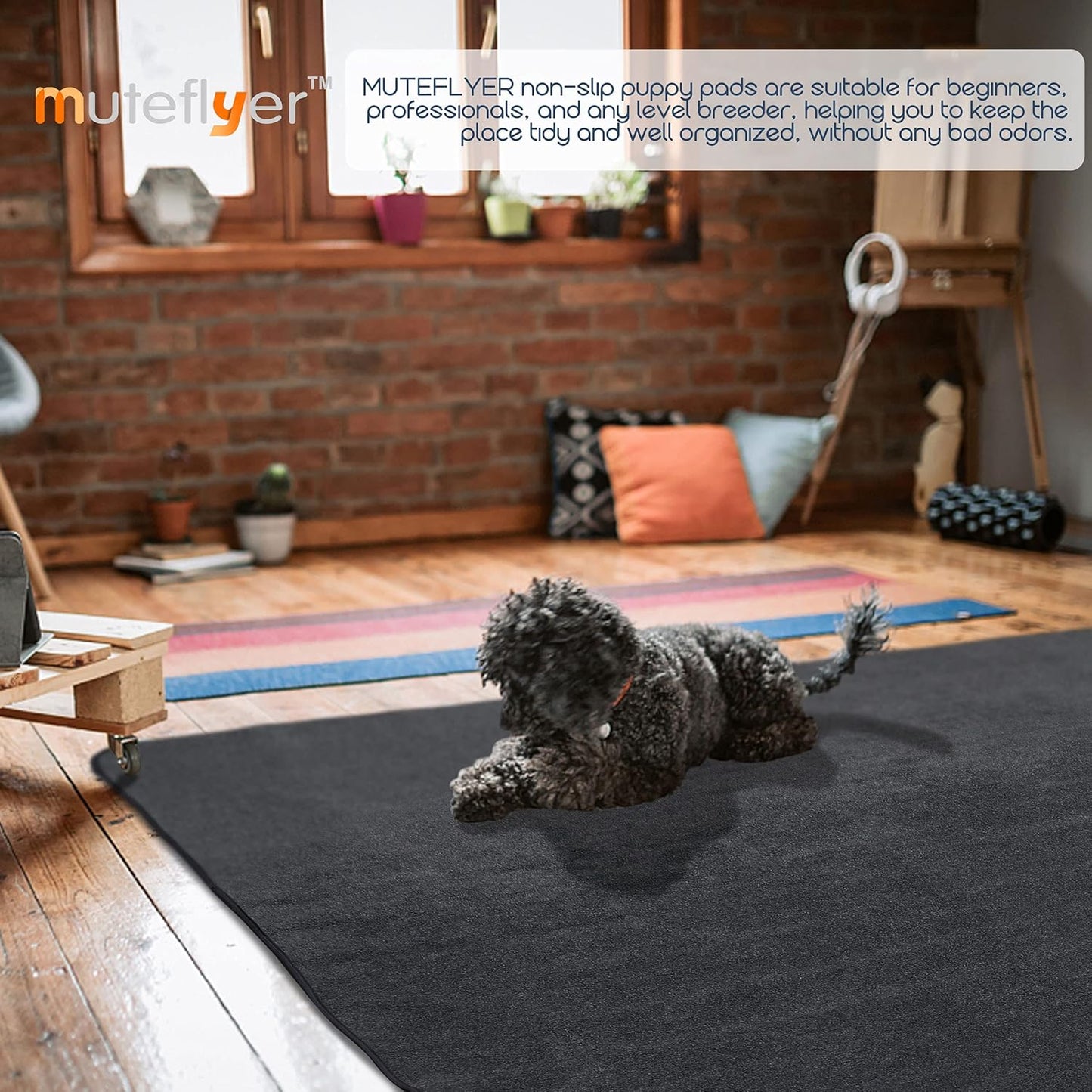 Washable Pee Pads for Dogs,Dog Pee Pads for Puppy Playpen,Puppy Kennel,Dog Crate-Quick Heavy Absorbency,Waterproof,Nonslip,Ideas for Pet Supplies,Gray,54"x54"