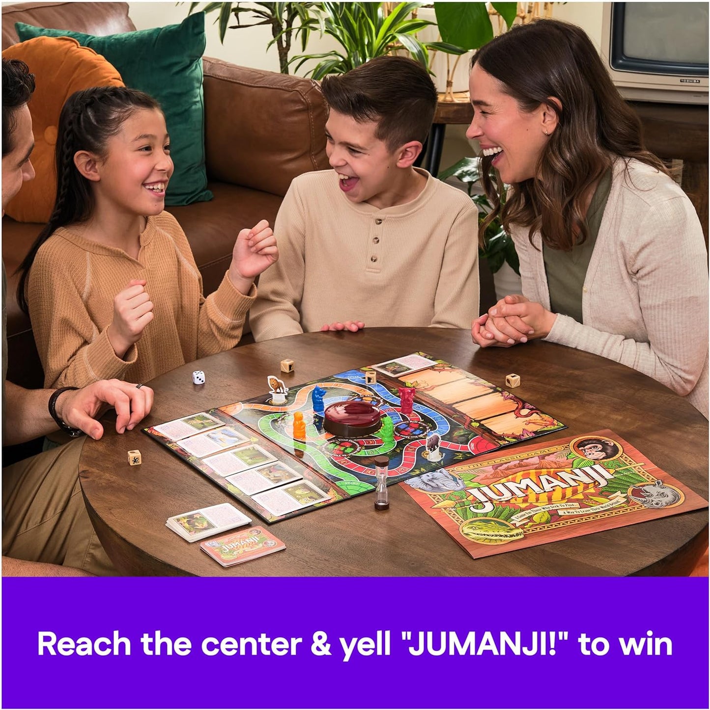 Spin Master Games, Jumanji 30th Anniversary Edition, The Classic Thrilling Adventure Family Board Game Based on the Action-Comedy Movie, Updated Jungle Challenges, 2-4 Players, for Ages 6 & Up