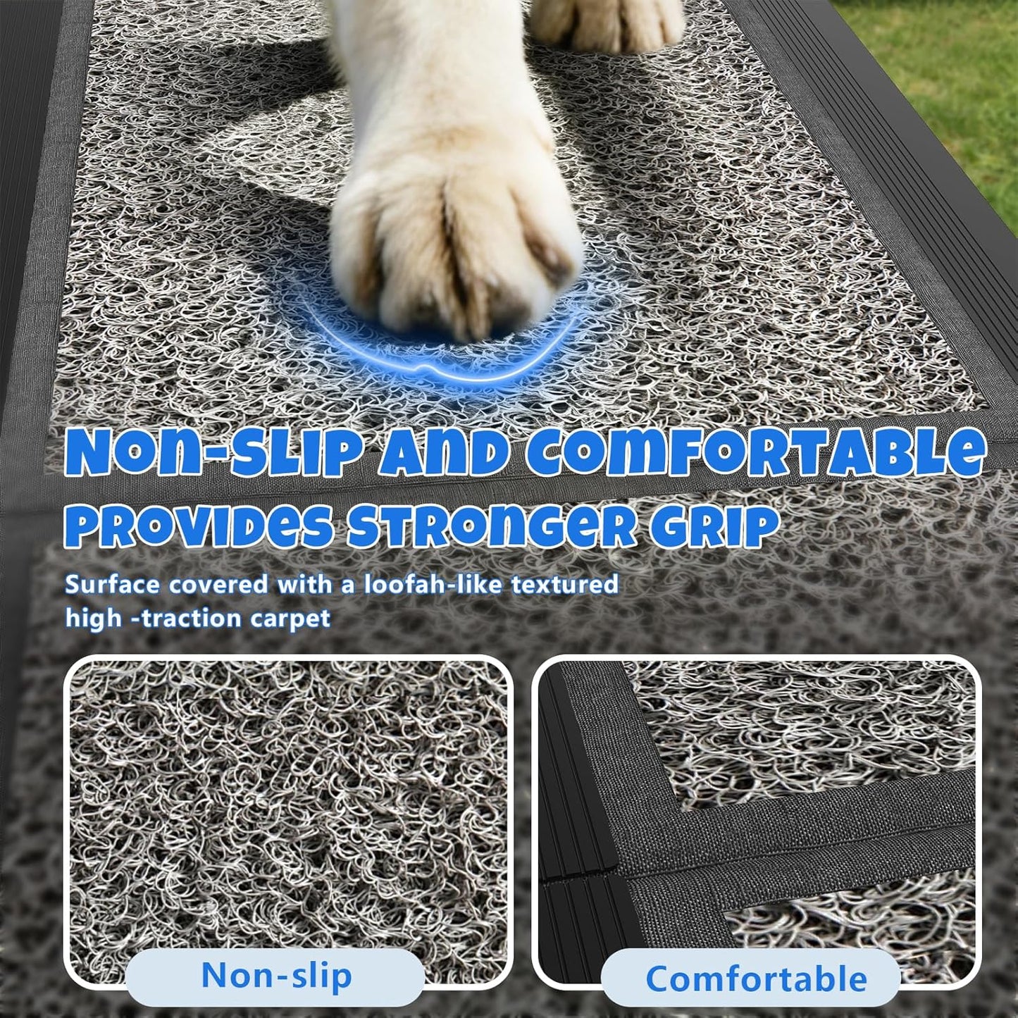 Dog Ramp for Car 71" L x 17" W, Foldable Pet Ramp for Large Dogs with Non-Slip Rug Surface, Portable Dog Car Ramp for SUV, Truck & Vehicle, Heavy-Duty Aluminum Pet Loading Ramp Supports 250 lbs