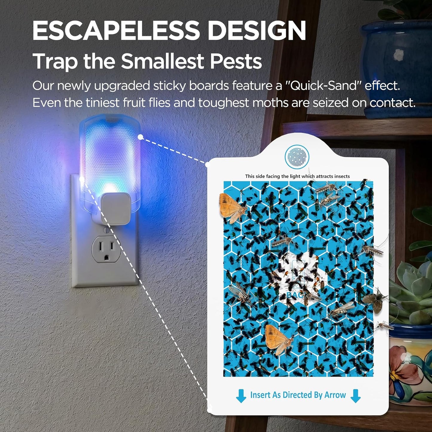 2 Flying Insect Traps+10 Refill Cartridges, 2026 2nd Gen, Fruit Fly Trap Indoor, Gnat Killer Plug-in, Multi-Spectrum LED Flying Insect Trap, No-Mess Bug Zapper, 7*24hrs Pest Control, Plant & Pet Safe