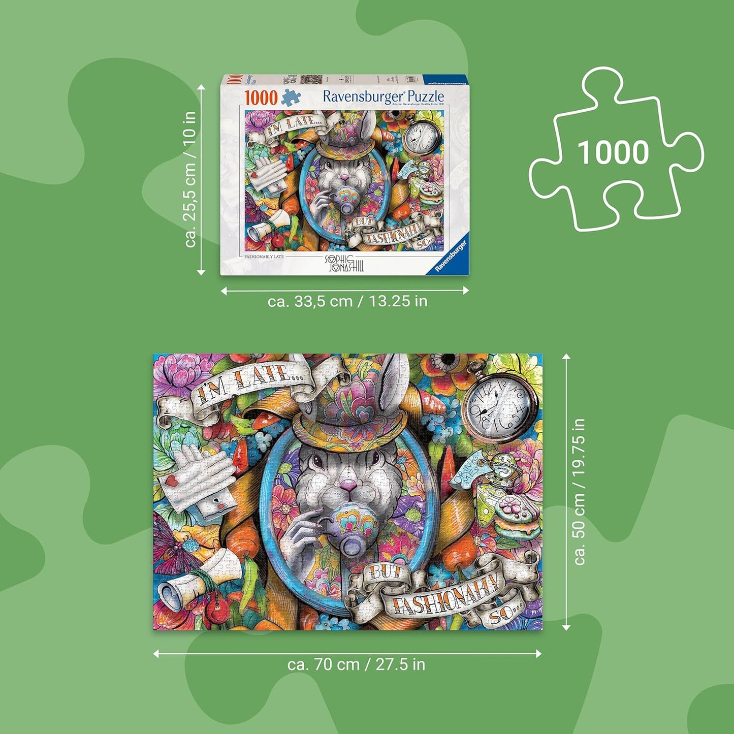 Ravensburger Fashionably Late 1000 Piece Puzzle for Adults