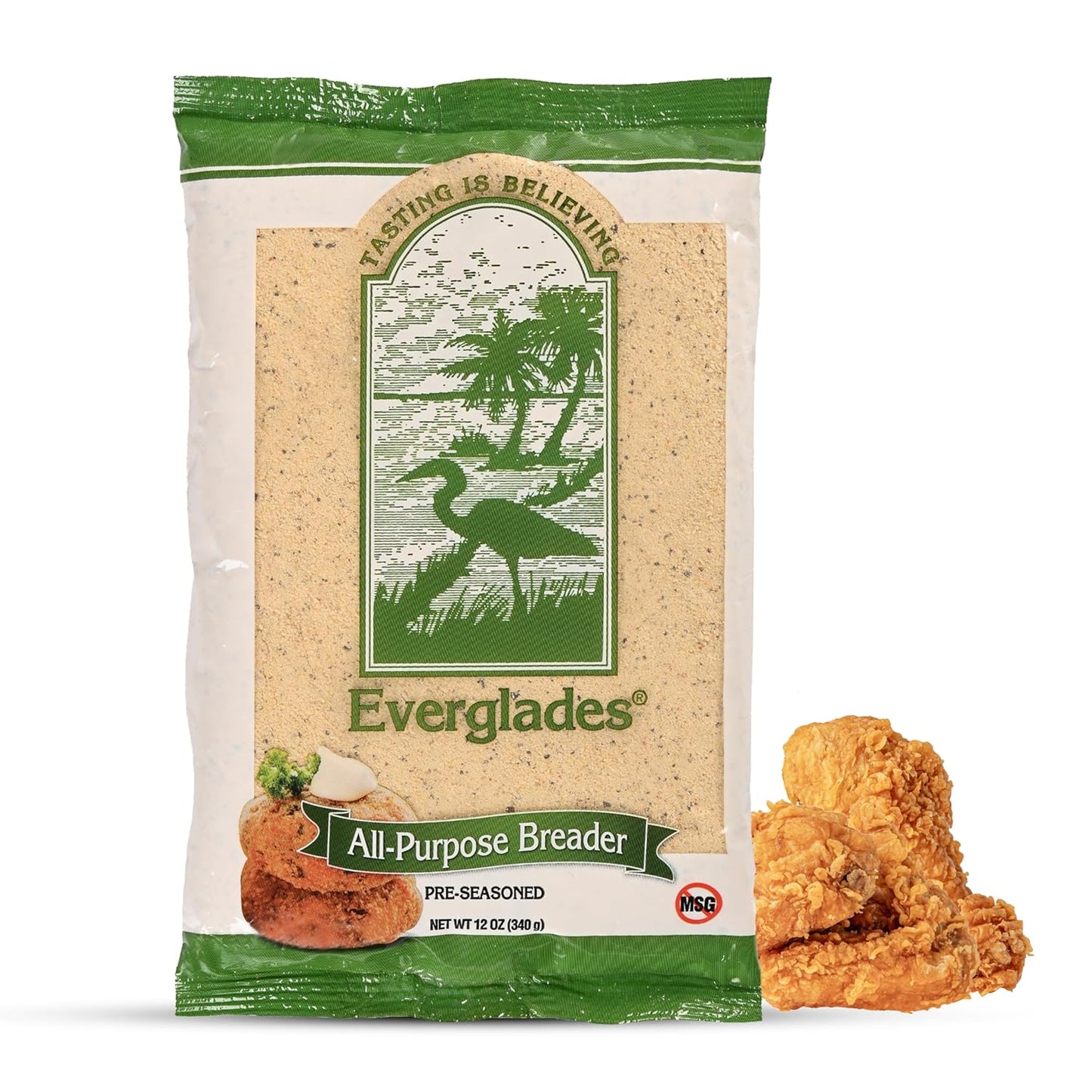 Everglades Pre-Seasoned All Purpose Breading Mix 12 oz – Crispy Coating for Fish, Chicken, Pork Chops, Vegetables, Okra, Fried Green Tomatoes & More – Made in USA