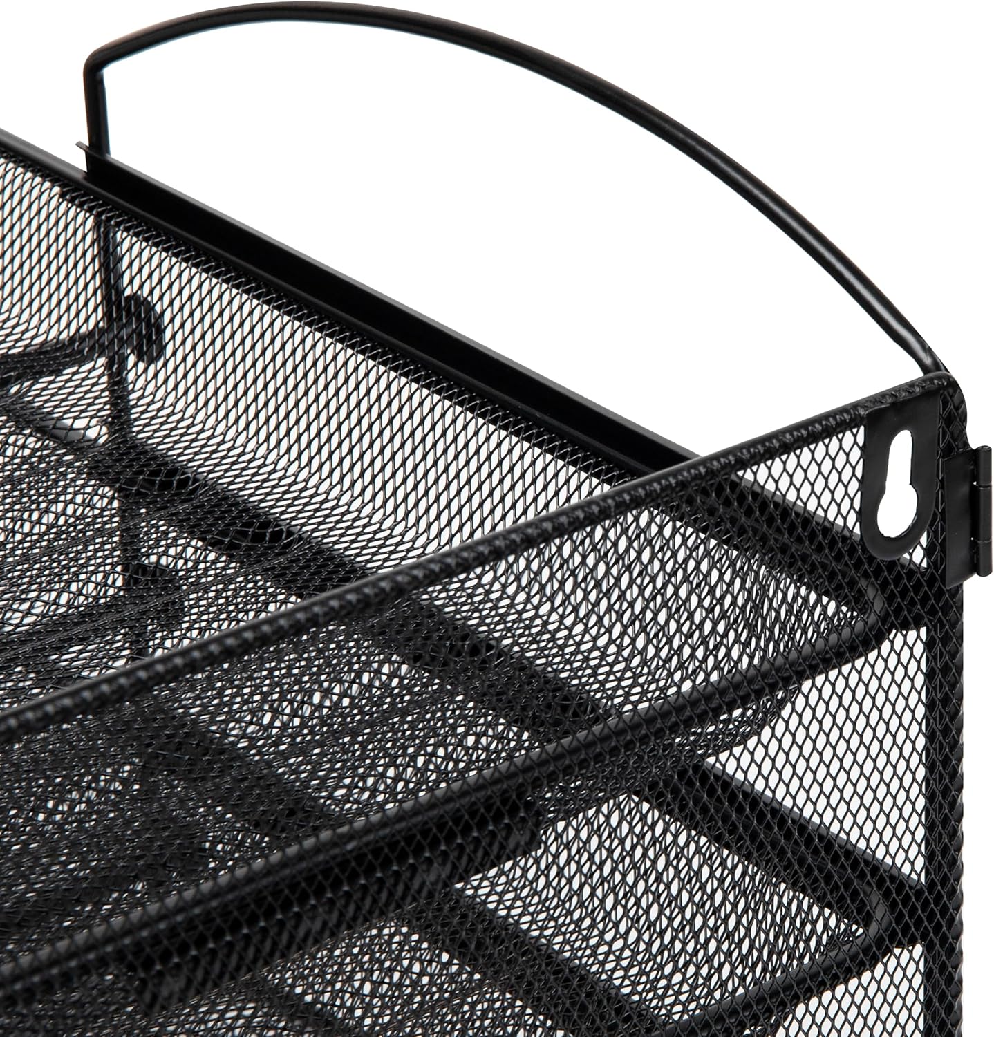 Mind Reader 4-Tier Paper Tray, File Storage, Desktop Organizer, Wall Mountable, File Organization, Metal Mesh, Black