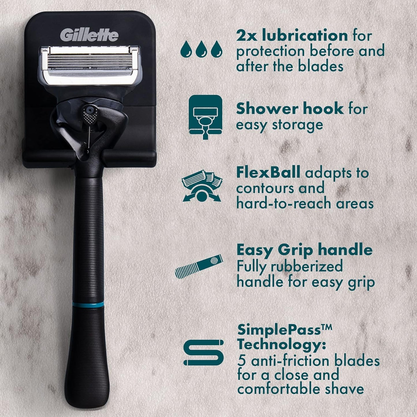 Gillette Intimate Razor for Men, Men’s Pubic Razors for Manscaping, Gentle and Easy to Use, Designed For Pubic Hair, 1 Handle, 2 Blade Refills
