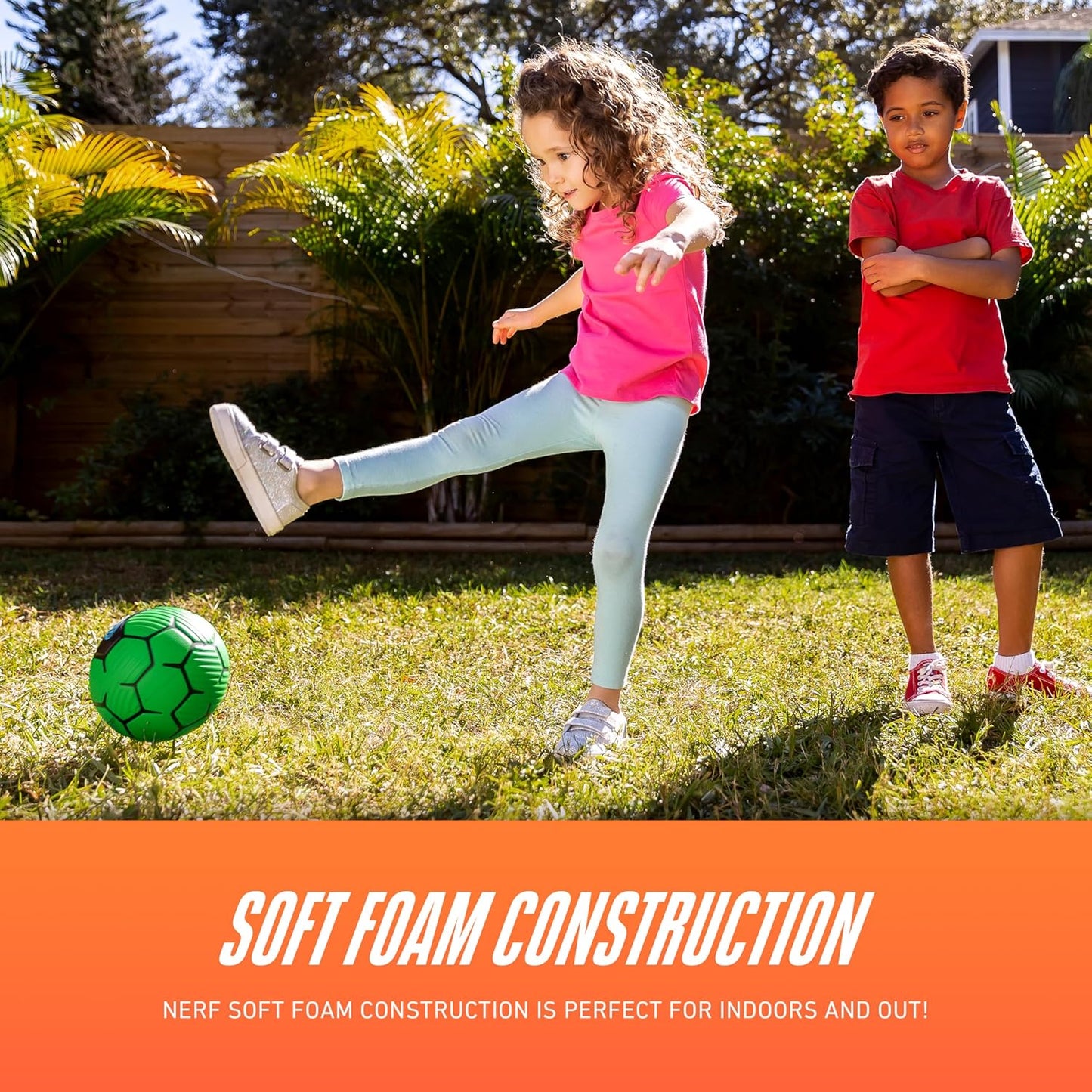 NERF Kids Foam Mini Soccer Ball - Proshot Youth Soft Mini Foam Soccer Ball - 7" Inch NERF Indoor + Outdoor for Kids