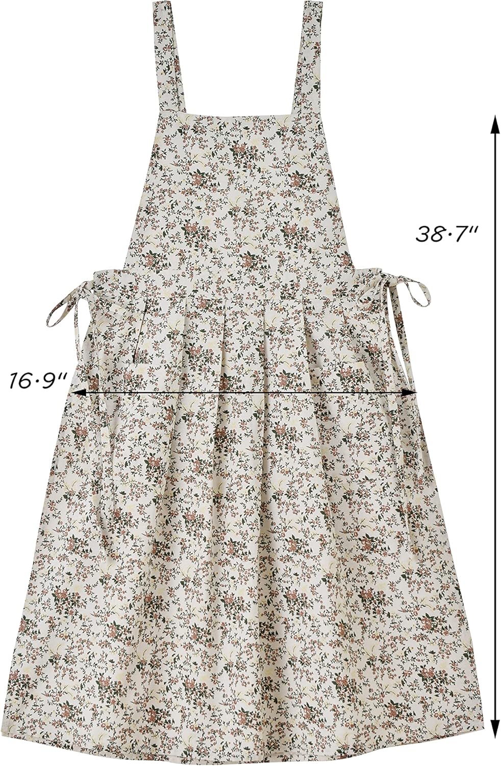 Floral Cotton Waterproof Adult Kitchen Apron Adjustable Cooking Baking Garden Chef Apron with Pocket