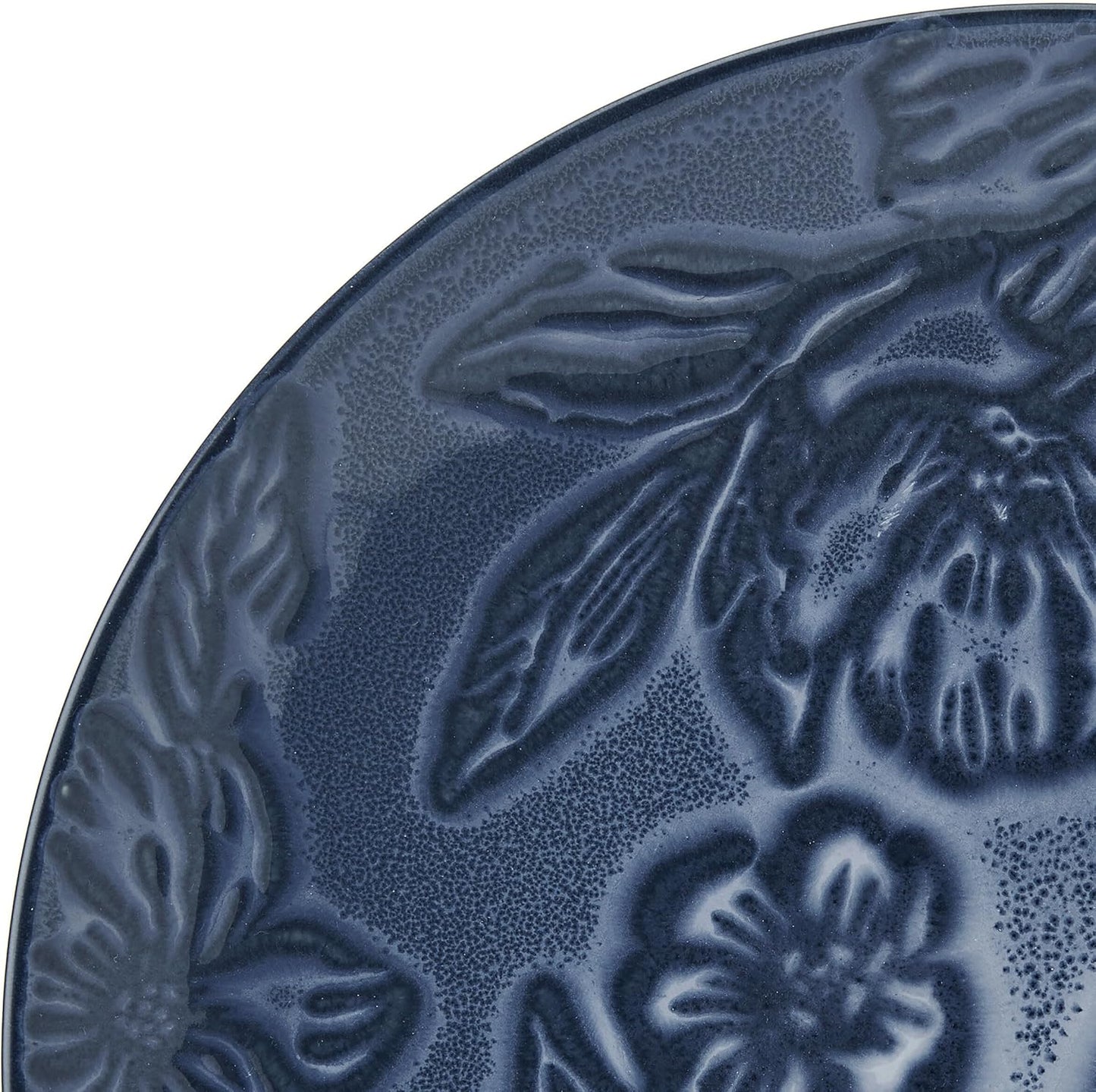 Paltzgraff Garden Elegance 12 Piece Floral Stoneware Dinnerware Plate Bowl Dish Set, Service for 4, Blue