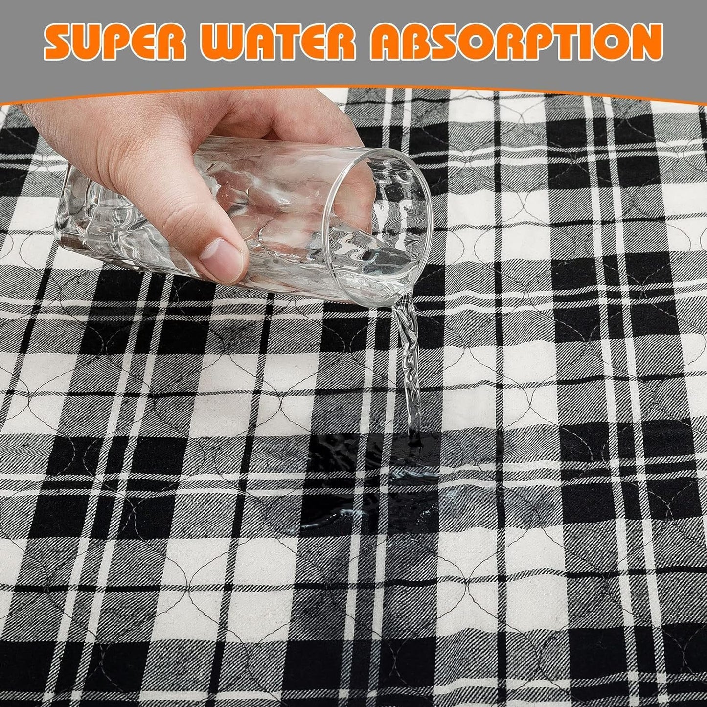 KOOLTAIL Reusable Puppy Pads, 2 Pack Washable Pee Pads for Dogs-Waterproof Non-Slip Plaid Puppy Training Pads, Absorbent Whelping Pads for Potty, Crate, Playpen, Bed, Sofa, Dog Large Mat, 36"x 41"