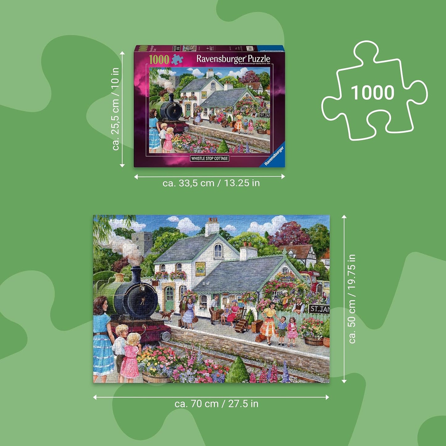 Ravensburger Whistle Stop Cottage 1000 Piece Puzzle for Adults