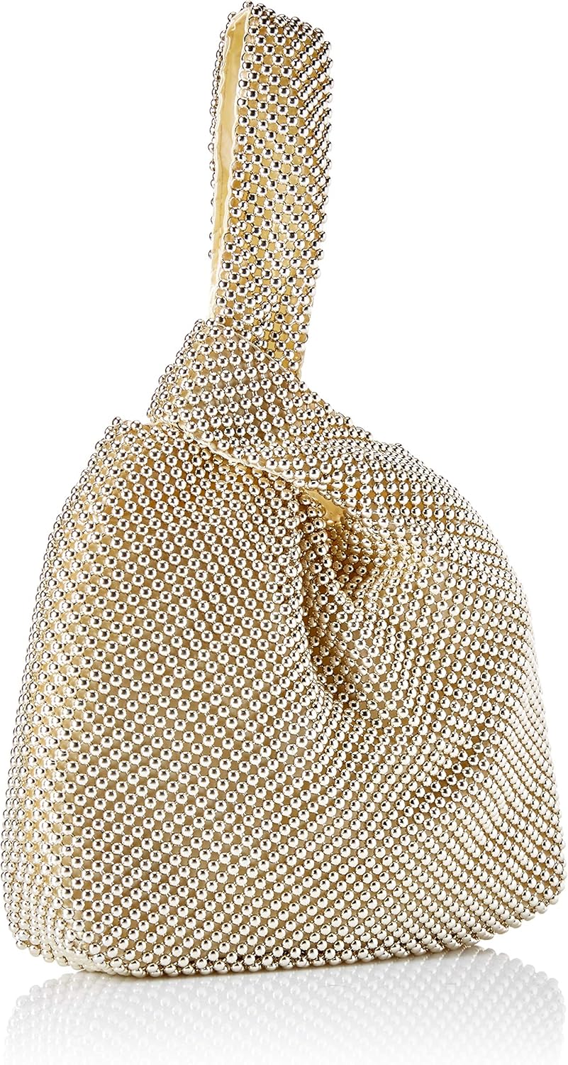 Jessica McClintock Womens Logan Mesh Pouch Evening Bag