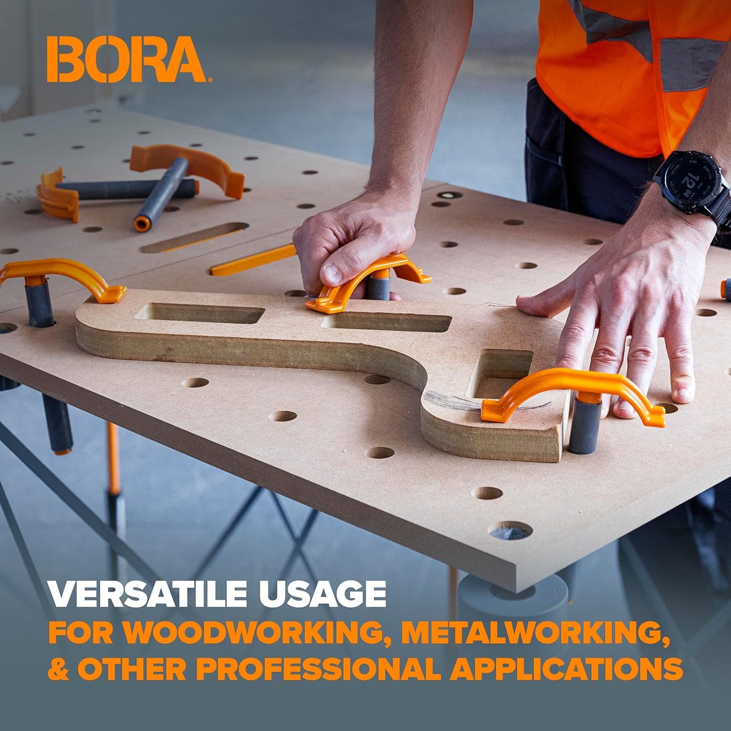 BORA Centipede CA0304 4-Piece Quick Clamps Set, Clamp Accessory for BORA Centipede Work Stands
