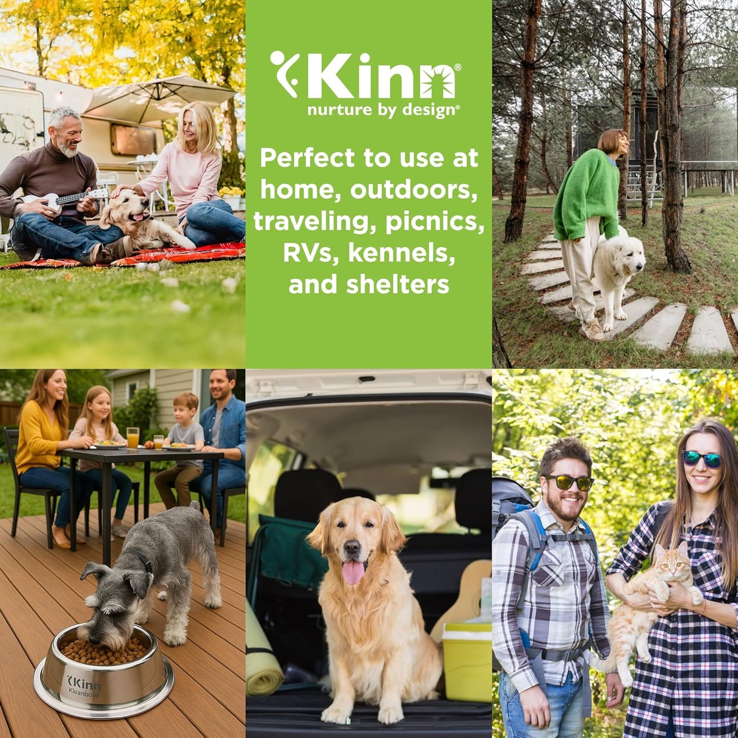 Kinn Kleanbowl Disposable Dog Food Bowls, 8 oz (Pack of 50) - Frame System Refills, Use for Travel, Boarding, or Crate, Compostable Pet Travel Bowl, No Plastic, Leakproof, Portable Dog Dish