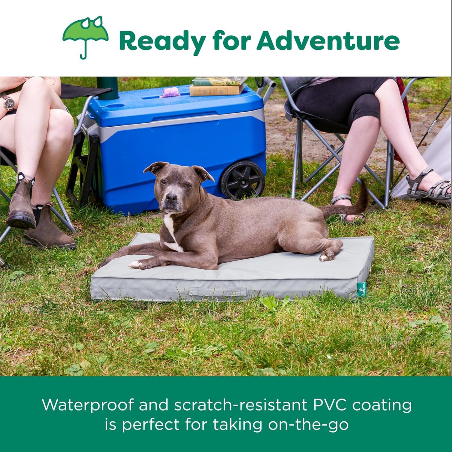 Premium Indoor-Outdoor Deluxe Orthopedic Mattress Pet Bed, Gray Mist, Medium