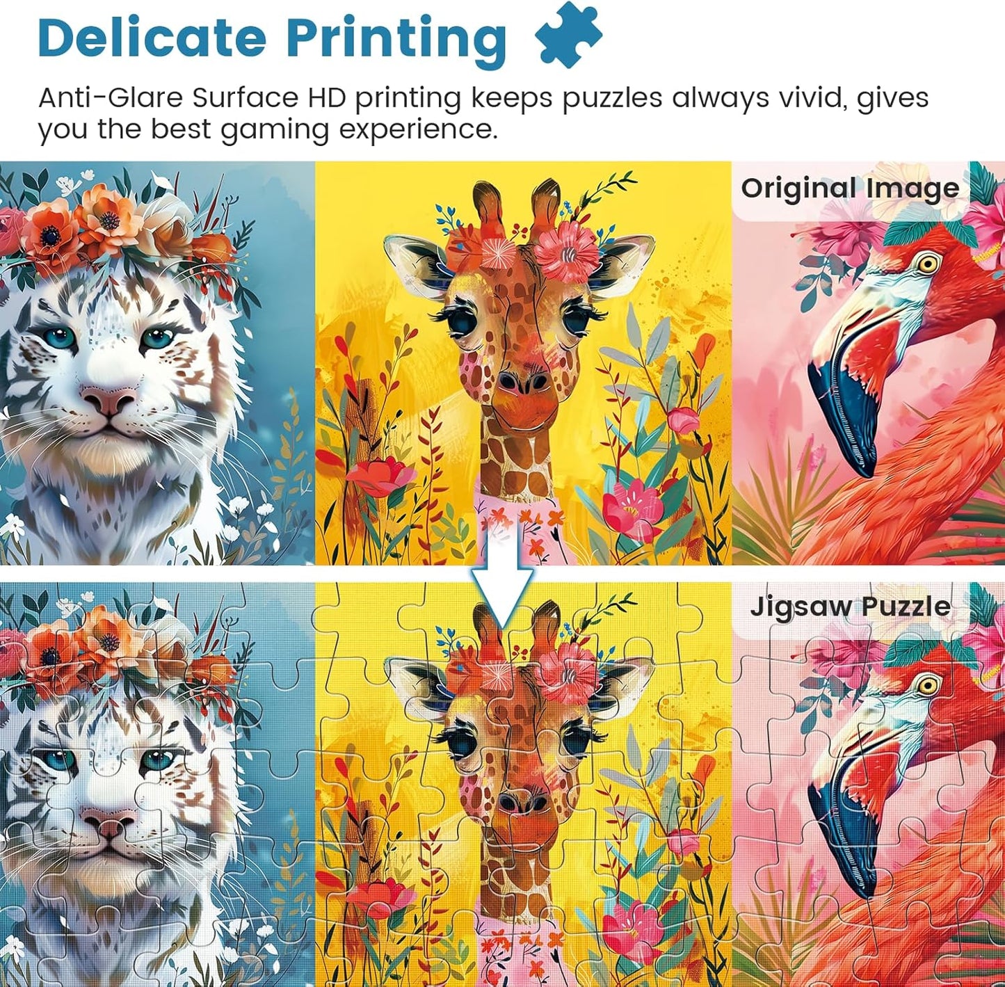 500 Piece Puzzles for Adults,Beautiful Wild Animals Jigsaw Puzzle for Adults Seniors,Recycled Cardboard Dogs Puzzle 500 Piece,Family Activity Great Gift for Family Friends 20.5 * 15 inch