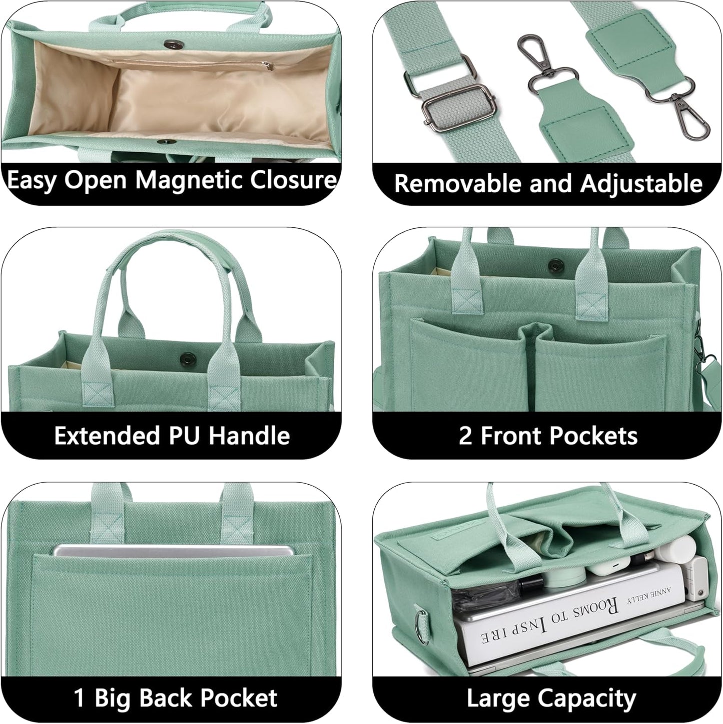 Canvas Tote Bag for Women,Women's Bags Crossbody Bags Work Laptop Tote Bag Large Handbags Purse for Travel Nurse Teacher