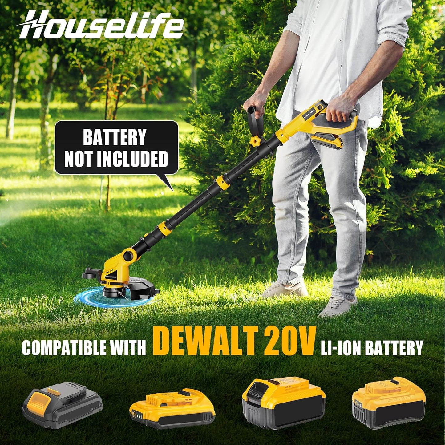 Cordless Weed Eater and Leaf Blower Combo Compatible with Dewalt 20V Max Battery(Battery Not Included), 12 Inch Weed Trimmer/String Trimmer with Auto-Feed, Lightweight 20V Leaf Blower Cordless