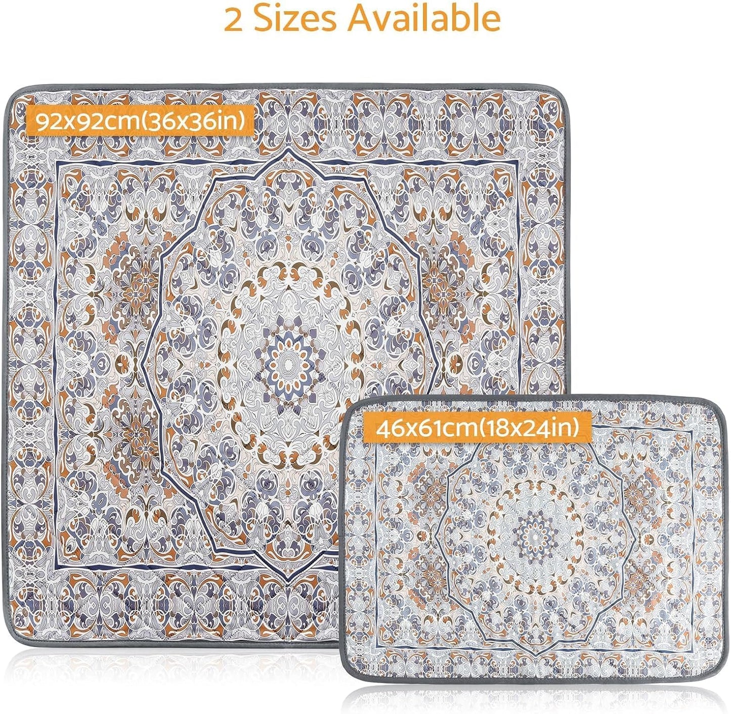 2pack Reusable Pee Pads for Dogs 18*24in Washable Guinea Pig Cage Liners Reusable Non-Slip Pee Pad Stain-Resistant Multilayer Bohemian Style for Small Dog, Guinea Pig, Hamster, Rabbit