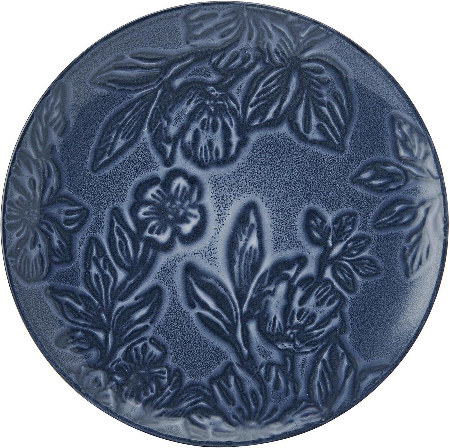 Paltzgraff Garden Elegance 12 Piece Floral Stoneware Dinnerware Plate Bowl Dish Set, Service for 4, Blue