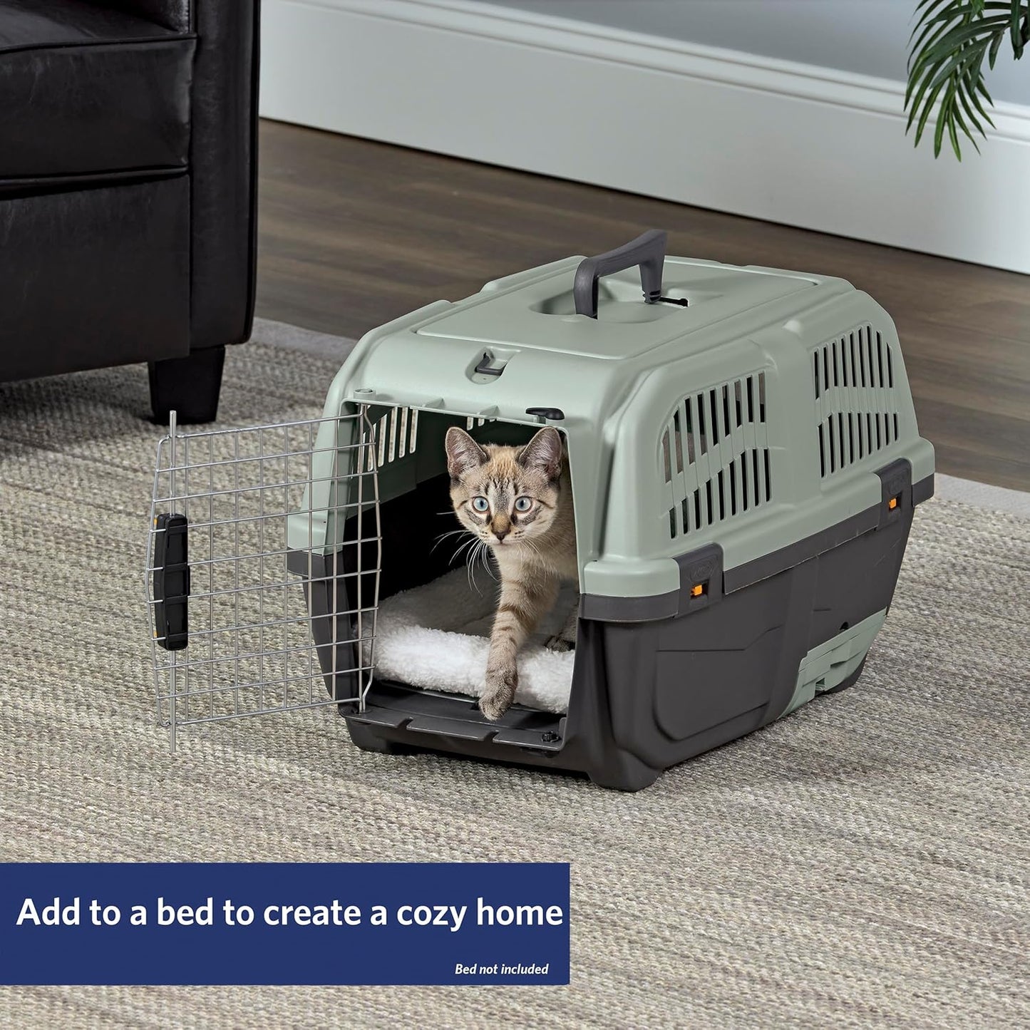 Midwest Homes for Pets Skudo 24” Plastic Cat Carrier with Integrated Litter pan