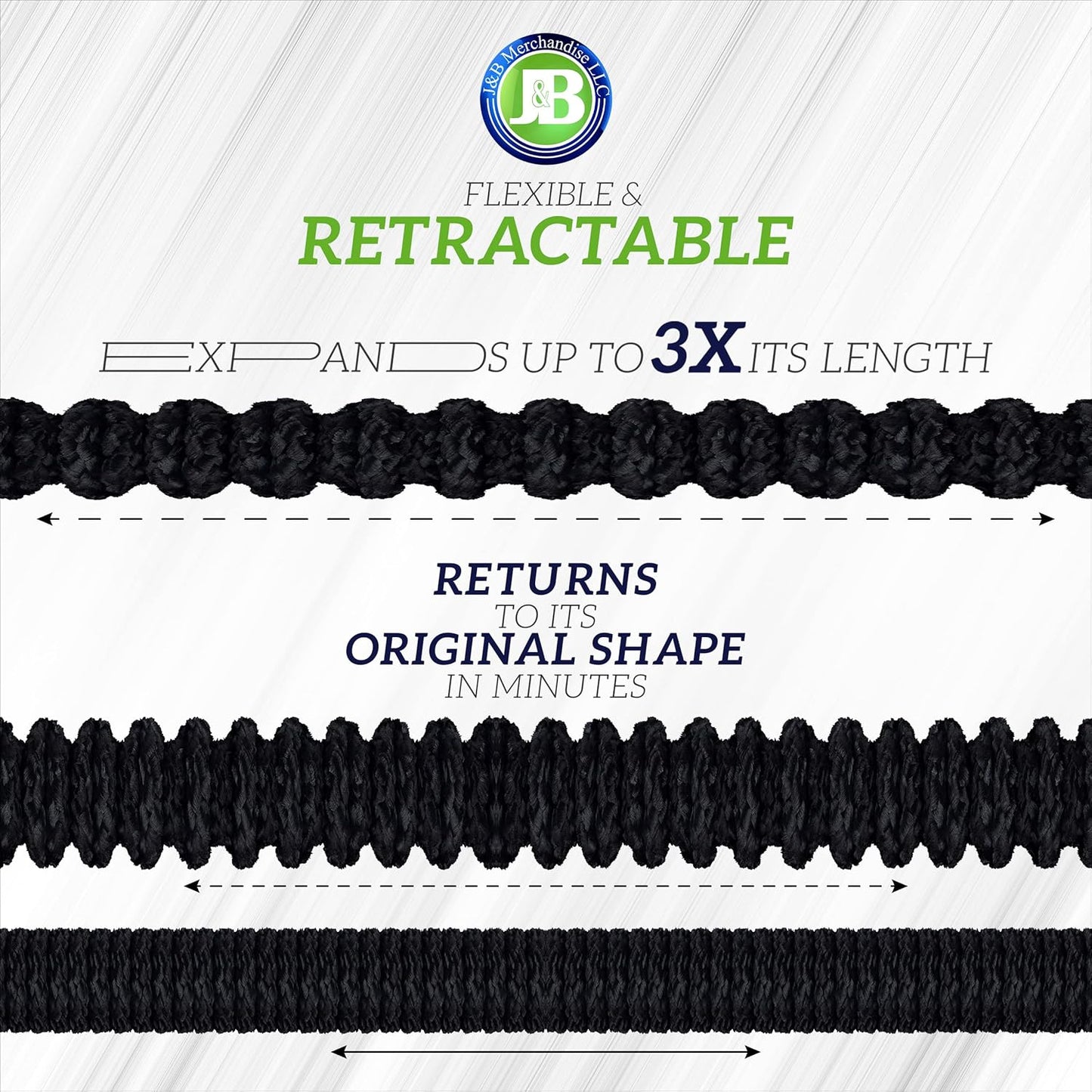 J&B XpandaHose 100ft Expandable Garden Hose – Ultra-Strong 3750D, 4-Layer Latex Core, Brass 3/4" Connectors, 10-Pattern Nozzle & Storage Bag – Lightweight, Kink-Reducing, Leak-Resistant