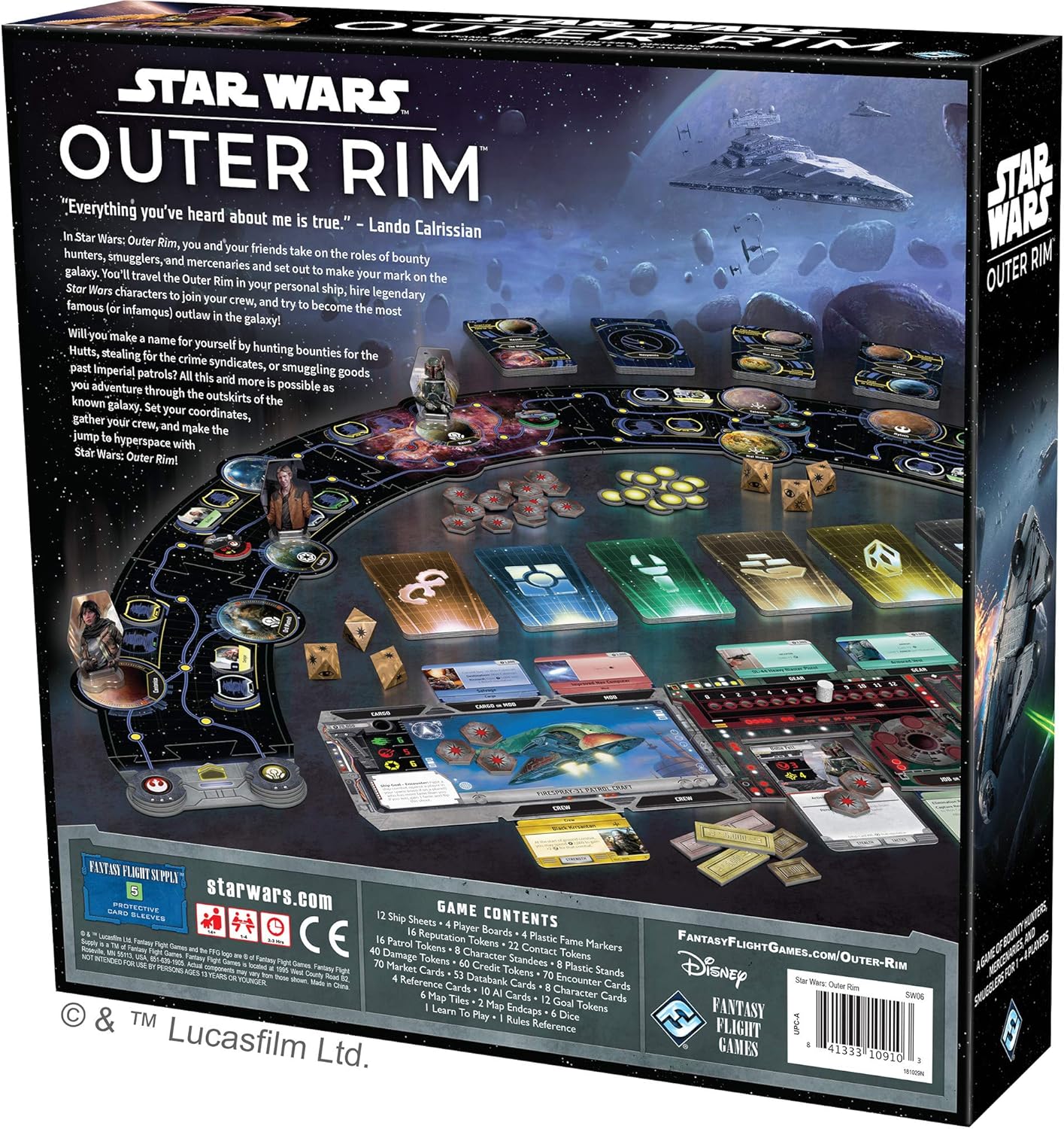 Asmodee Star Wars Outer Rim Board Game - Strategy Game, Fun Family Adventure for Teens & Adults, Ages 14+, 1-4 Players, 3-4 Hour Playtime
