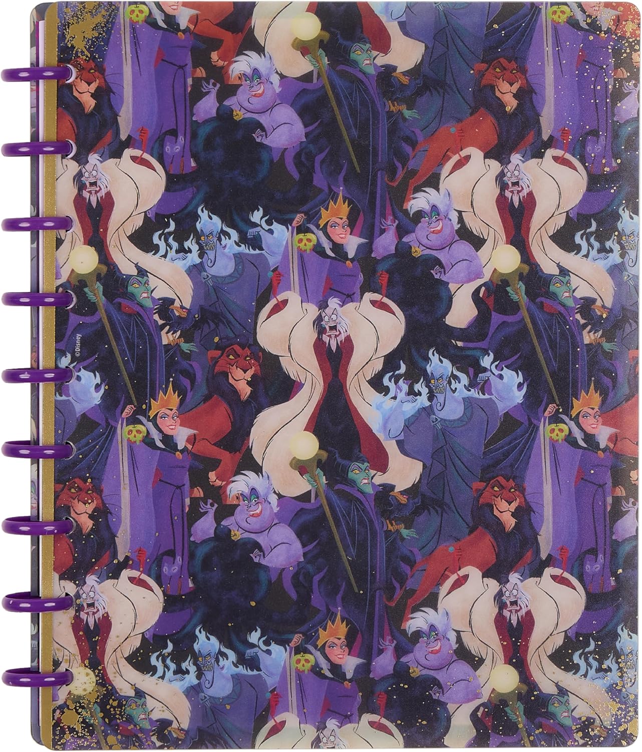 Happy Planner Disney Villains Notebook for Office, School or Journaling, Disc-Bound Notebook, Classic Size, 7" x 9.25", 60 Dot-Lined Pages, Made for Mayhem