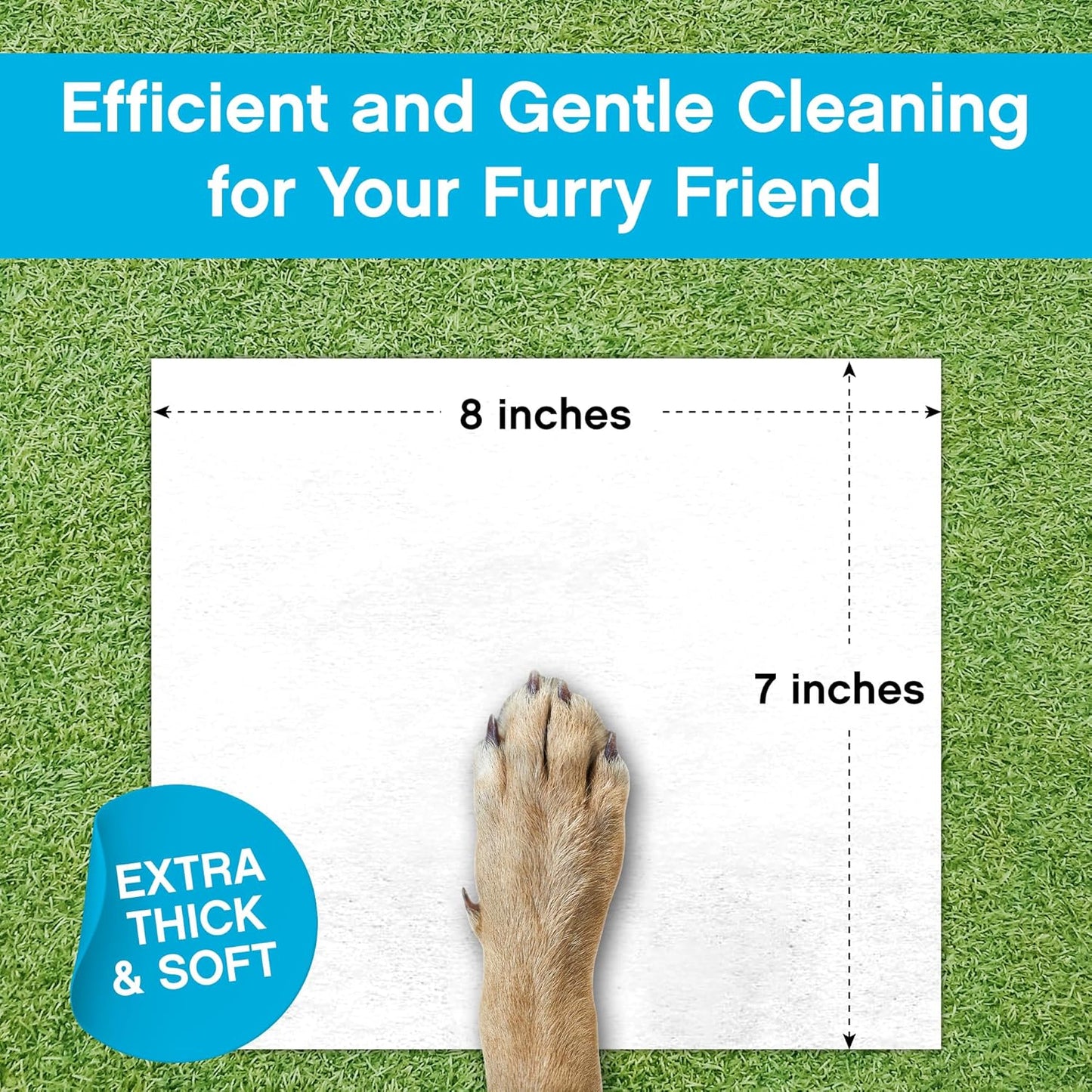NonScents Dog Grooming Wipes - 75 Deodorizing & Cleaning Dog Wipes - Pet Wipes for Dogs - Fragrance-Free Doggy Wipes for Paws, Butt, Body - Unscented Dog Wipes for Quick Baths