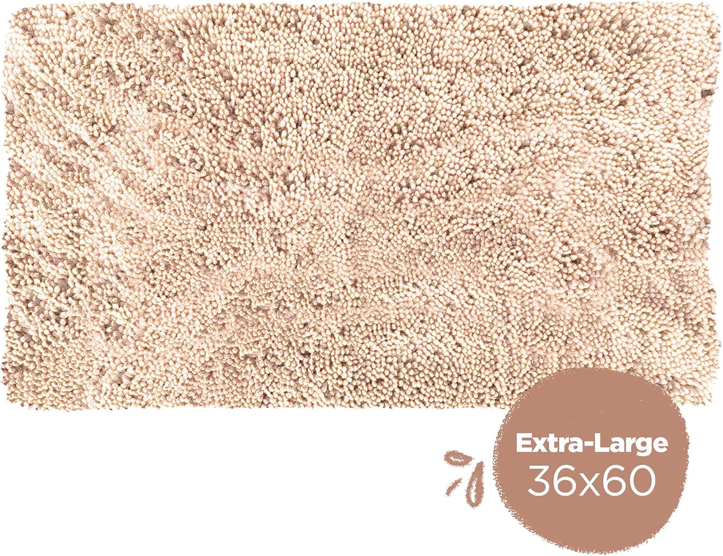 Soggy Doggy Dog Door Mat – Extra-Large Absorbent Chenille Microfiber Dog Rug for Muddy Paws, Wet Dogs & Entryway Floors, Non-Slip Backing, Machine Washable Doormat – Beige, 36” x 60”