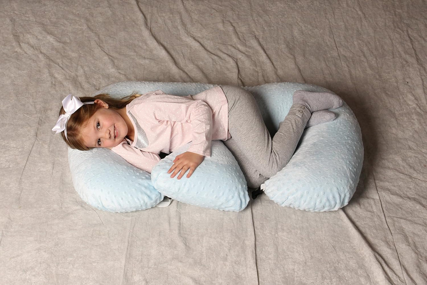 Twin Z Pillow Blue - The #1 Rated Twin Breastfeeding and Bottle Feeding Pillow! A Must Have for Twins! - Cuddle Blue DOTS The Ultimate Baby Essentials! The Best in Twins Baby Gear!