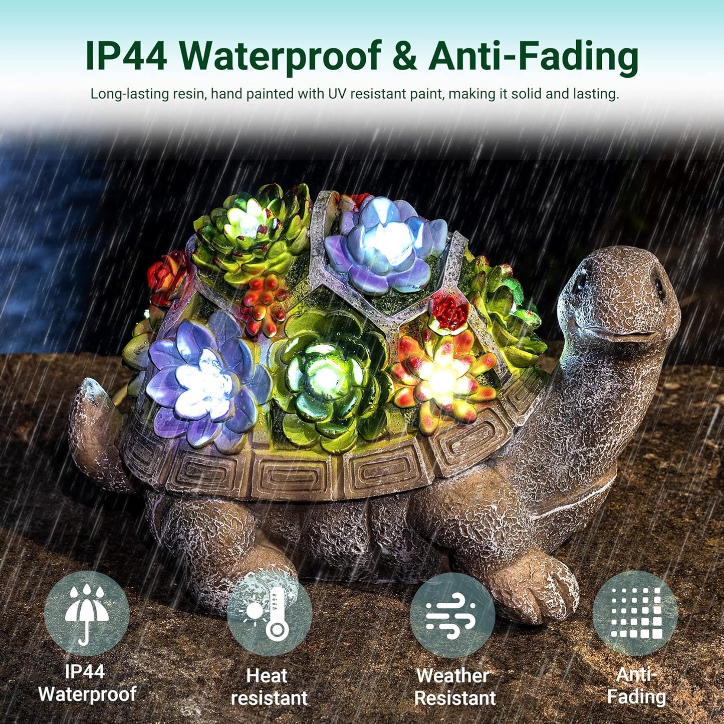 GIGALUMI Solar Garden Statues Turtle Figurine Lights for Outside, Yard Decorations Outdoor, Garden Decor Unique Birthday Housewarming Gifts for Mom, Women for Mothers Day