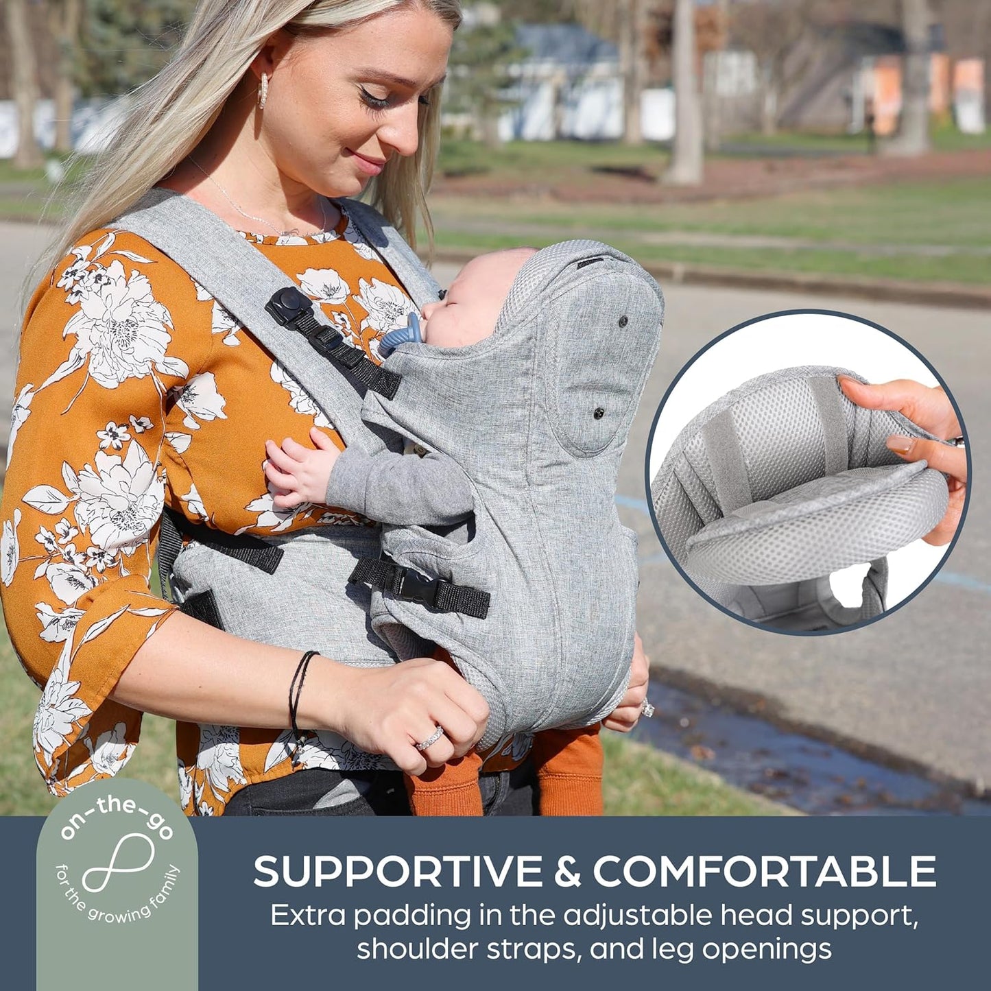 Dreambaby Oxford Adjustable 3-in-1 Position Baby Carrier - Comfortable and Stylish Baby Wrap for Newborns to Toddlers -Suitable for Children 7.5 – 33lbs (Approximately 3-12 Months of Age)