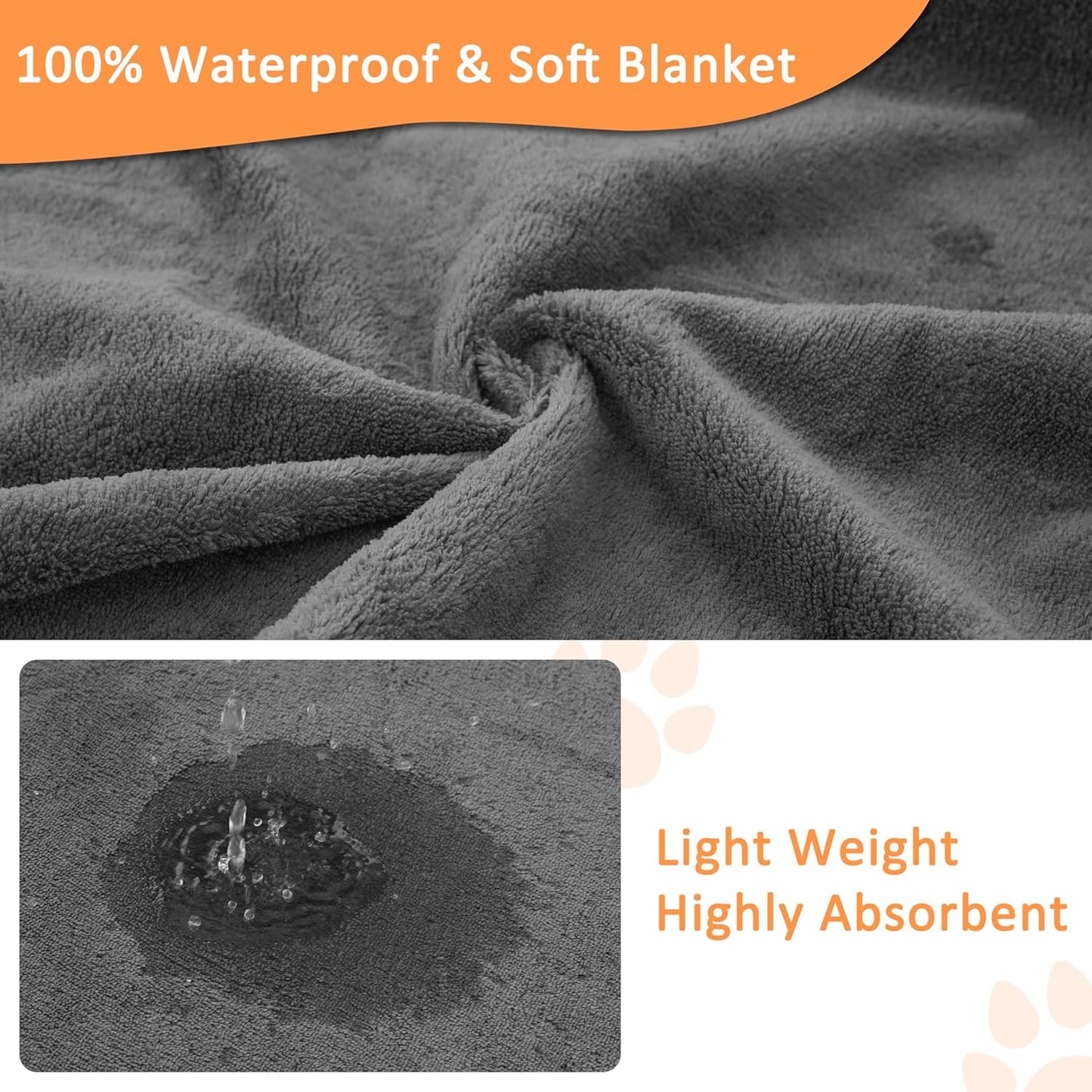 Washable Pee Pads for Dogs 3 Packs, Non-Slip Washable Pee Pads for Dogs, Fast Absorbent Pet Whelping Pads, Waterproof Dog Playpen Mat for Incontinence, Housebreak, Crate, 36'' x 48", Gray