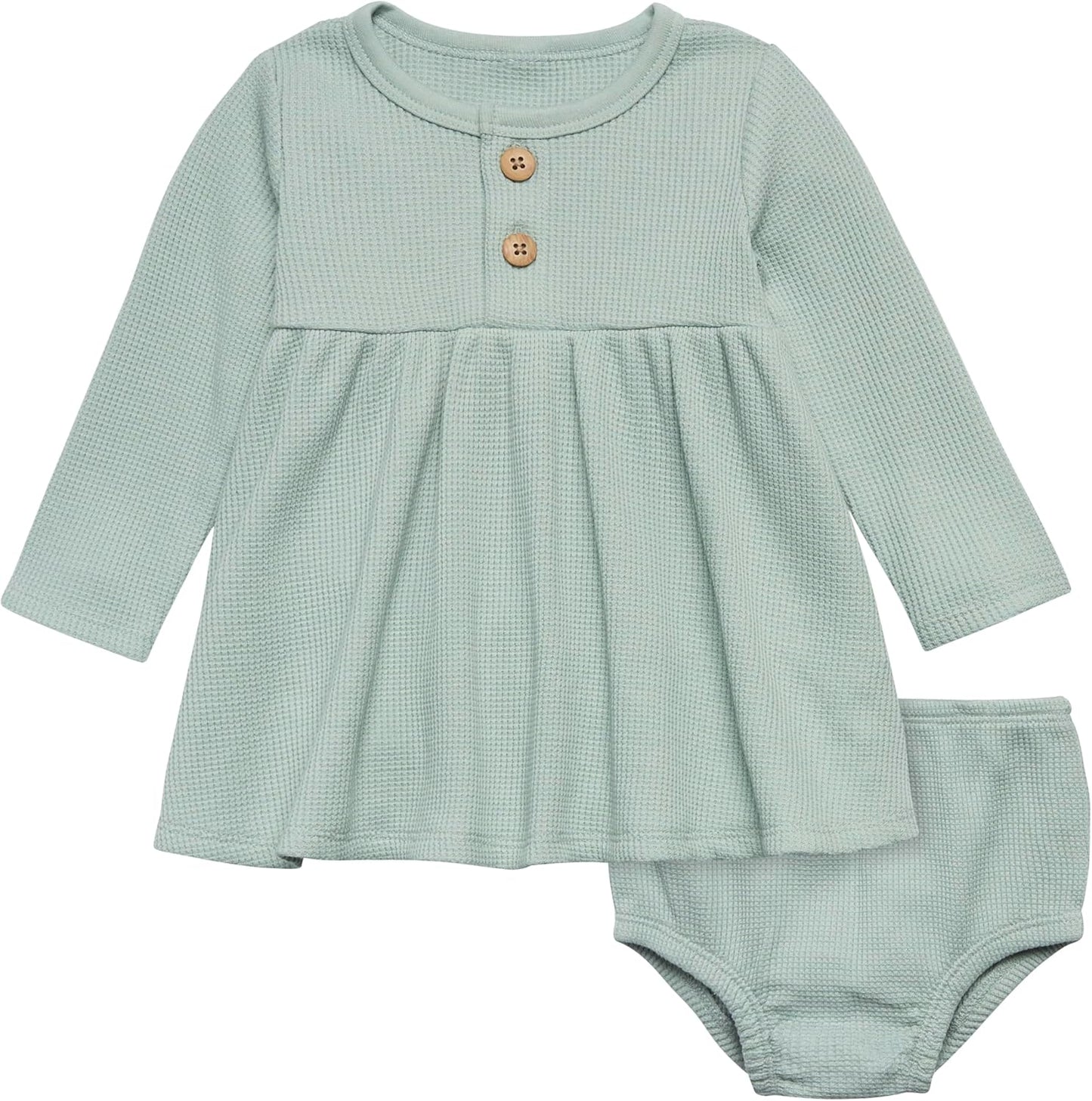 Modern Moments by Gerber Baby Girls' Mini Waffle Dress With Diaper Cover Set