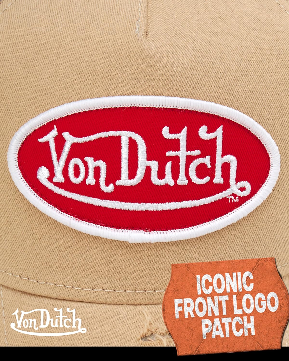 Von Dutch Unisex Trucker Hat - Curved Bill Mesh Back Retro Classic Colorblock Snapback Baseball Cap for Men and Women
