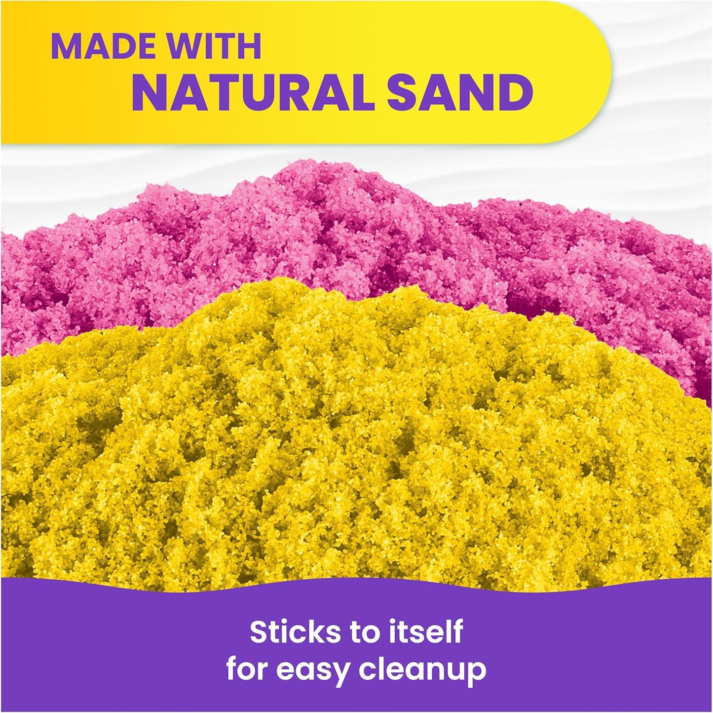 Kinetic Sand, SquishBlossom Blooming Flower, Easter Basket Stuffers, Includes 8oz Neon Yellow & Pink Moldable Play Sand, Pot & Molds, Sensory Toys for Kids