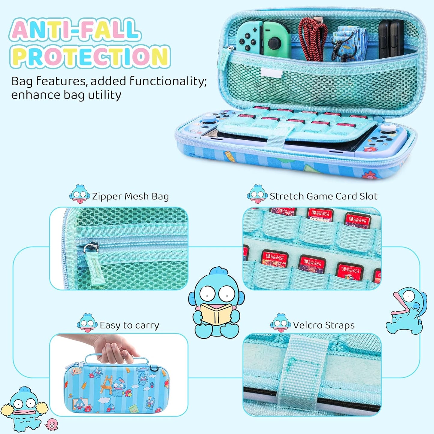 HYPERCASE Switch OLED Carrying Case (Blue Fish)